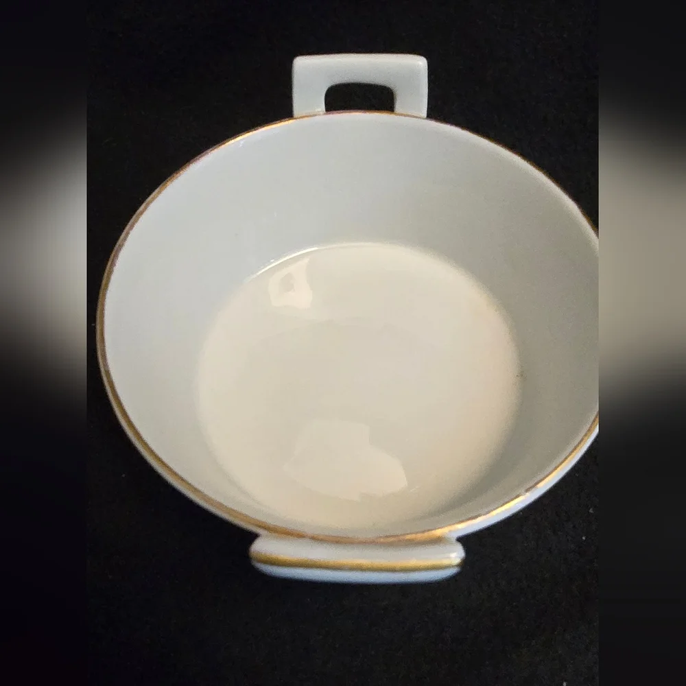 Floral Porcelain Bowl with Handle